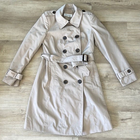 Calvin Klein Jackets & Blazers - Calvin Klein Trench Coat Lined Water Resistant Tan Women's Size S
